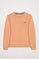 Salmon coloured round-neck basic sweatshirt with Polo Club logo