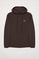 Sweatshirt com capuz e bolsos castanha escura com logótipo Polo Club
