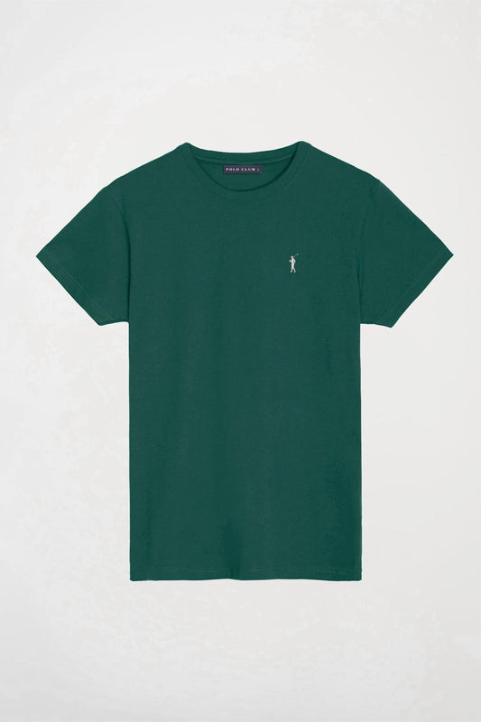 T-shirt básica verde garrafa de algodão com logótipo Rigby Go