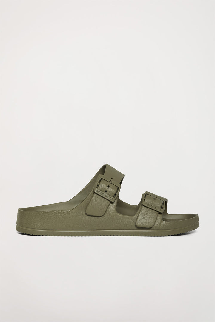 Khaki bio sandal with buckles for men