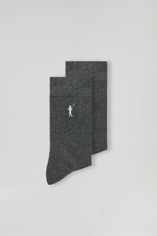 Pack de dois pares de meias em cinzento escuro com logótipo Rigby Go