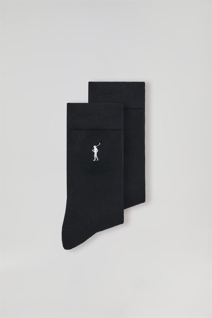 Pack de dos pares de calcetines negros con logo Rigby Go