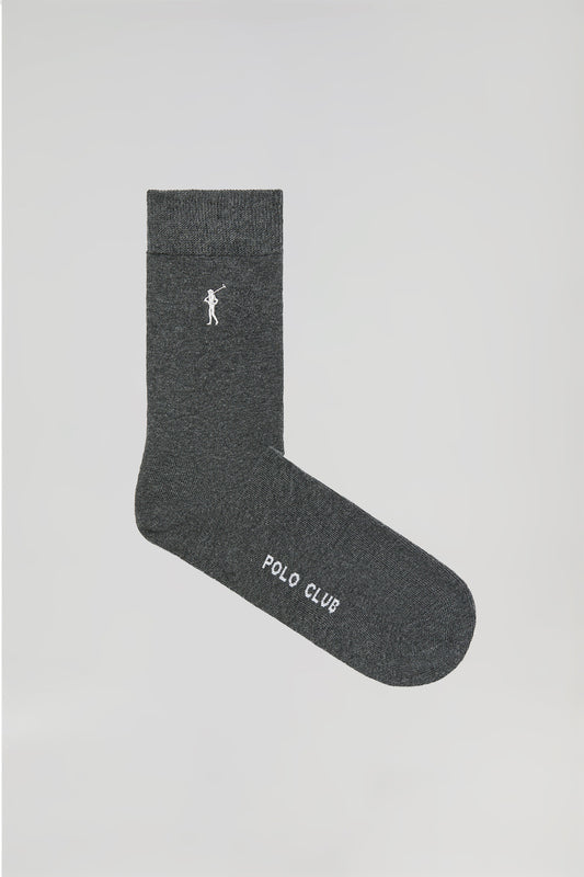 Pack de três pares de meias em cinzento escuro com logótipo Rigby Go