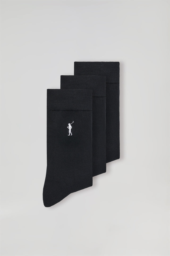 Pack de três pares de meias pretas com logótipo Rigby Go