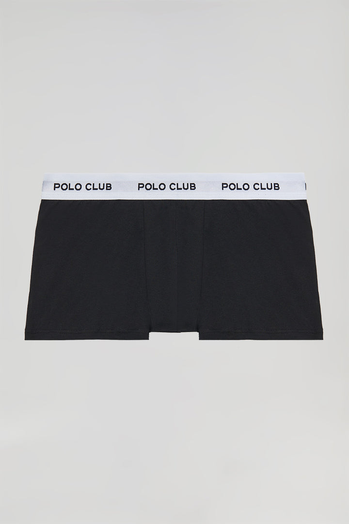 Boxer preto e branco com logótipo Polo Club
