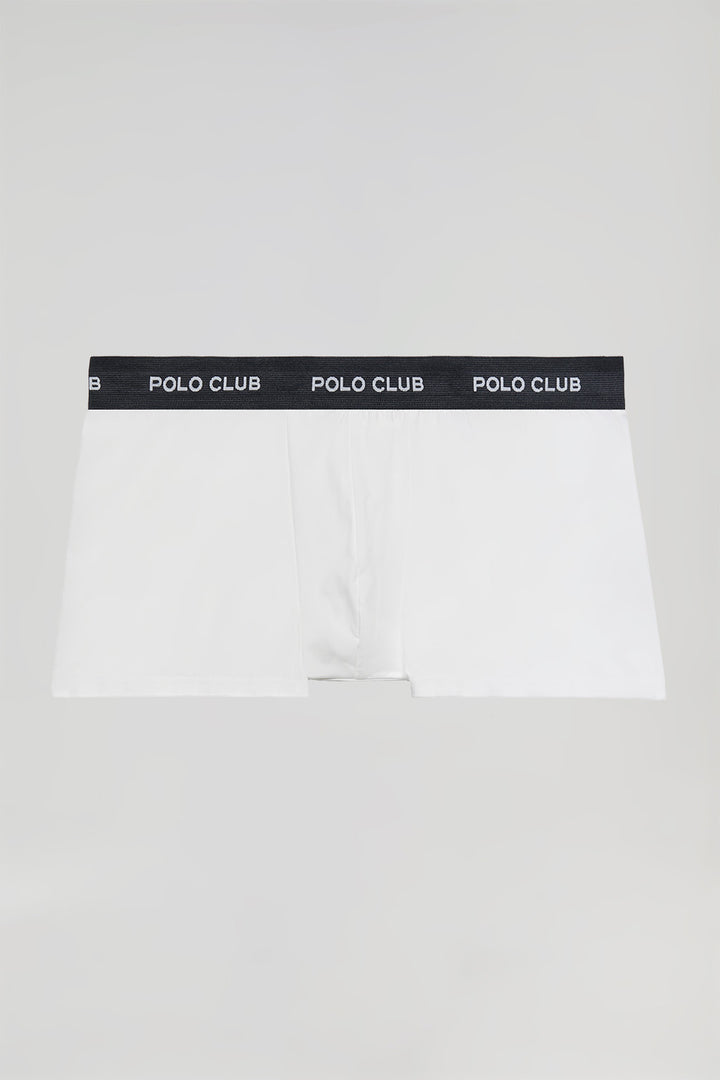Boxer branco e preto com logótipo Polo Club