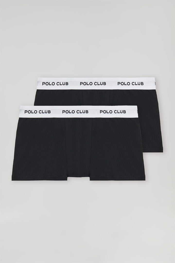 2 Pack of black boxers with Polo Club logo