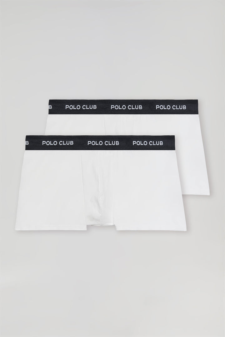 Pack de dois boxers brancos com logótipo Polo Club