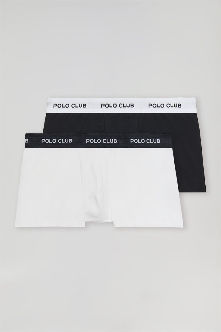 Pack de dois boxers, branco e preto, com logótipo Polo Club