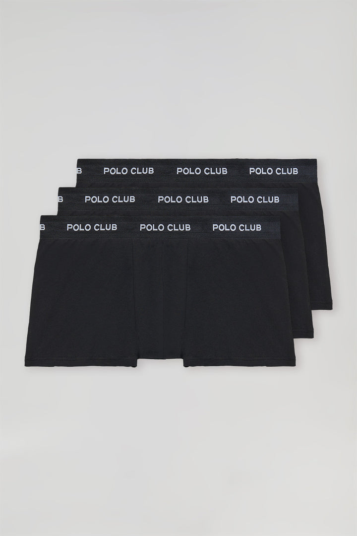 Zestawy trzech par bokserek w kolorze czarnym z logo Polo Club