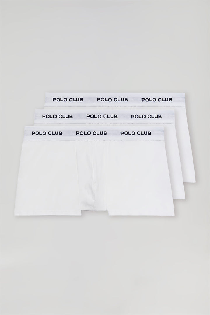 Pack de três boxers brancos com logótipo Polo Club