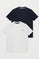 Pack de duas t-shirts branca e azul marinho com decote redondo e logótipo bordado