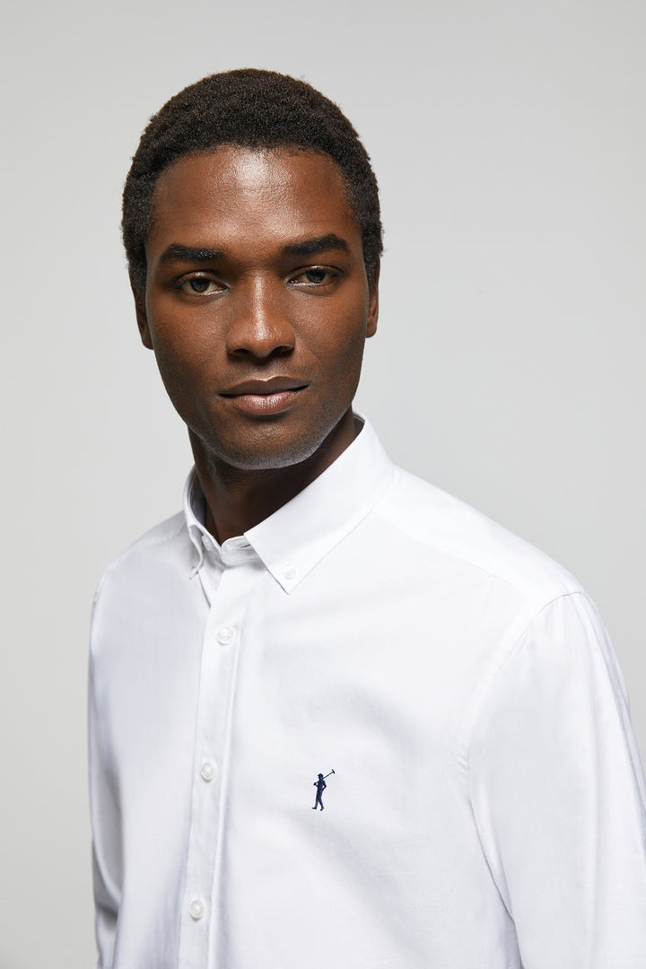 White Oxford shirt with Rigby Go logo