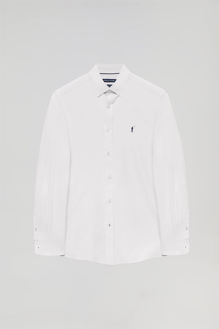 Camisa Oxford blanca con logo Rigby Go