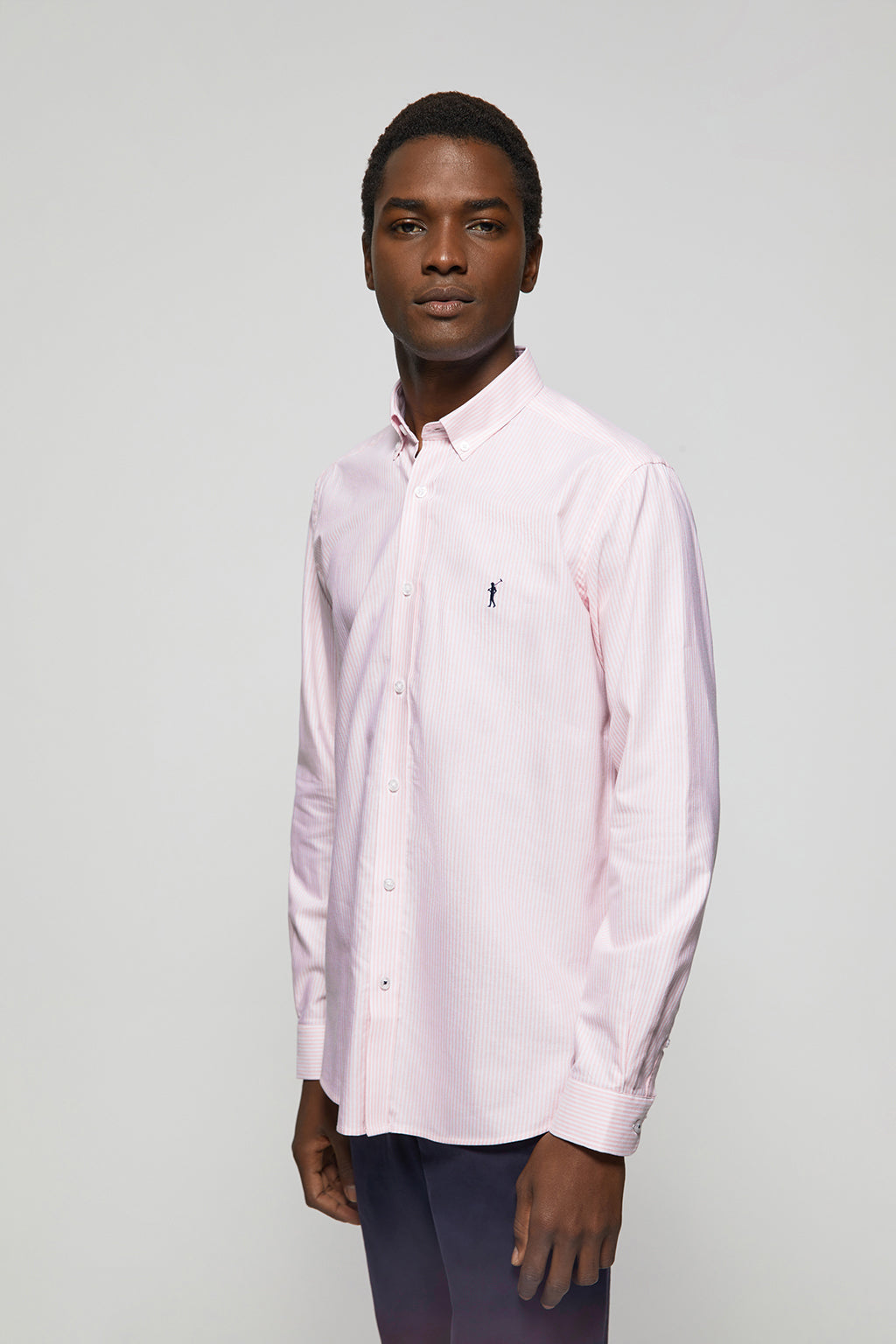 Camisa rosa rayas hombre outlet