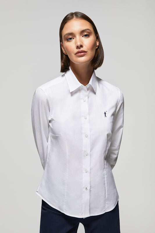 Camisa branca Oxford Slim Fit com logótipo Rigby Go