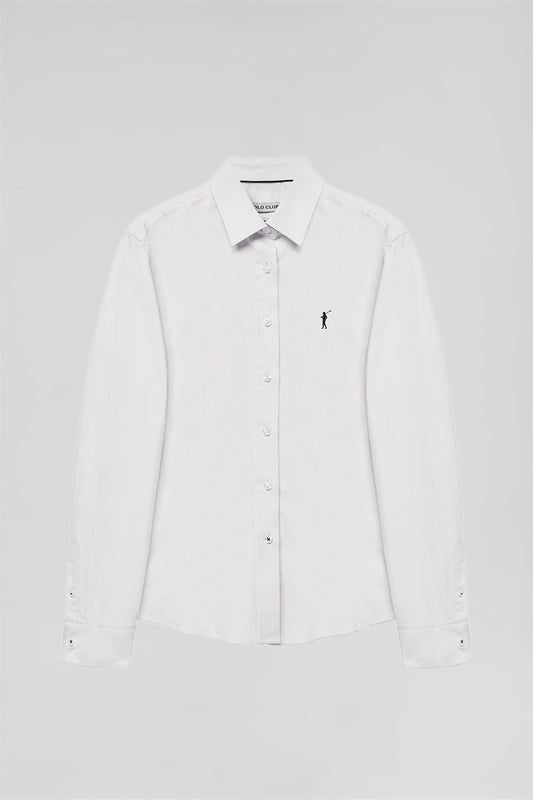 Camisa blanca oxford Slim fit con logo Rigby Go