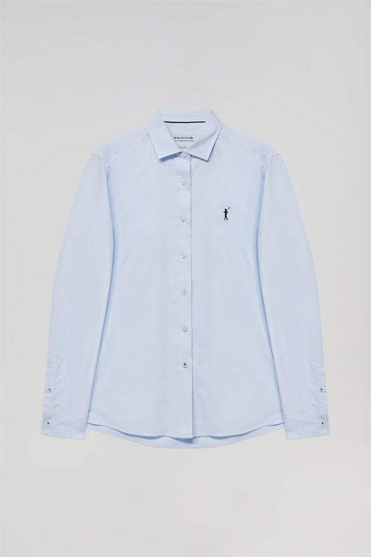 Camisa Oxford Regular Fit azul celeste com logótipo Rigby Go