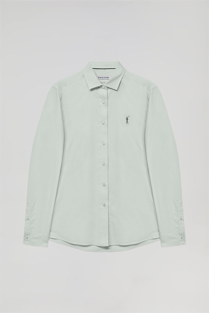 Camisa entallada blanca popelín logo bordado – Polo Club