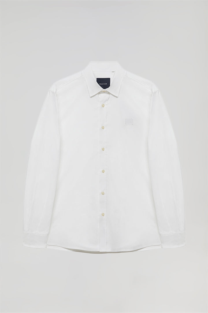 Camisa branca Oxford com logótipo Polo Club