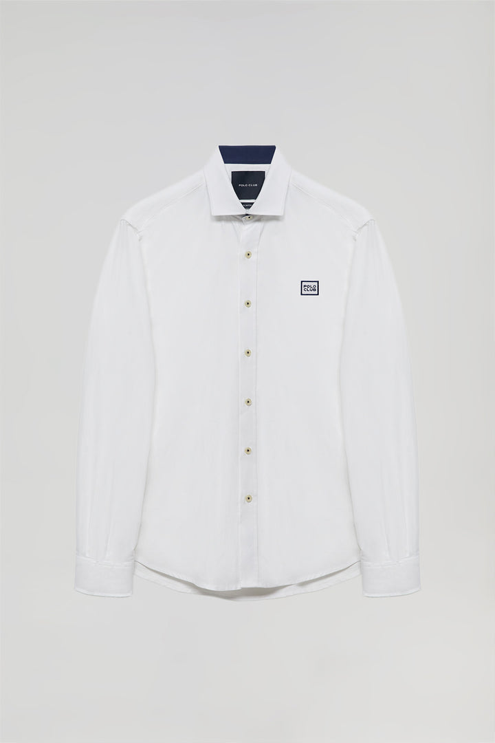 Camisa blanca Slim fit con logo Polo Club