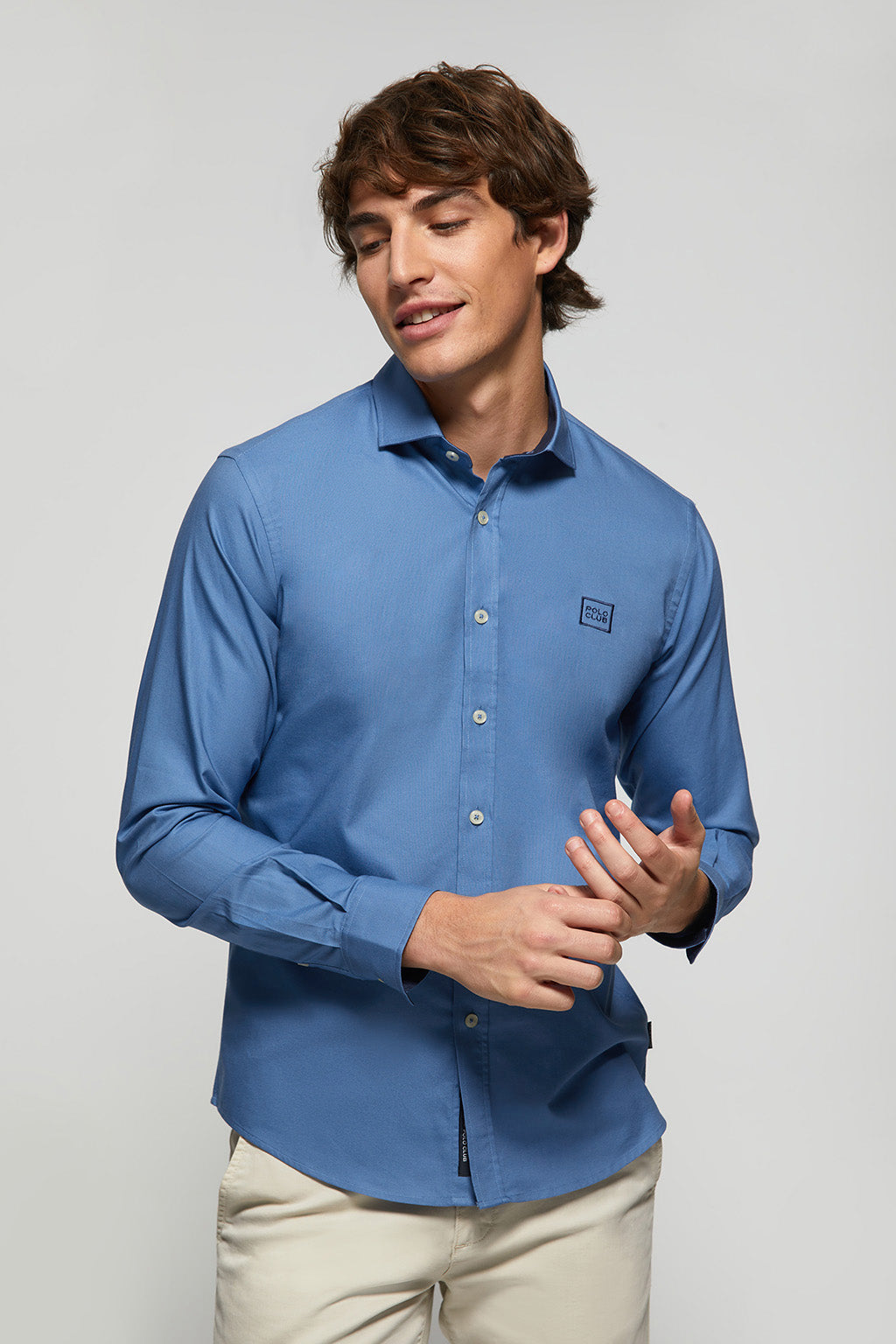 Camisa azul slim 2025 fit