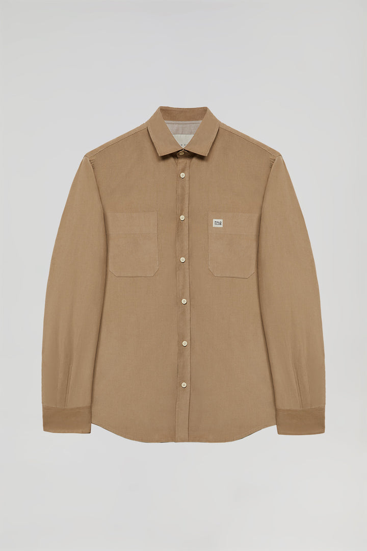 Sandy micro cord shirt with pockets and Polo Club detail