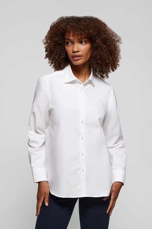 White Oxford shirt with embroidered logo
