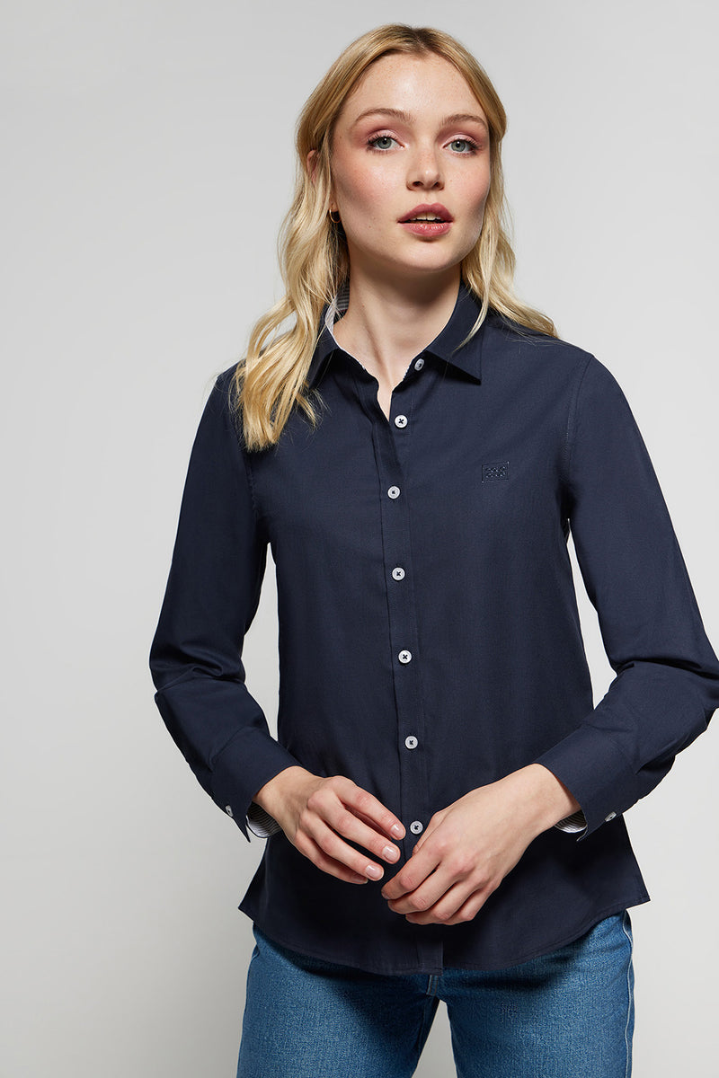 Combinar Blusa Azul Marino Con Jeans Blusa Azul Outfit Camiseta