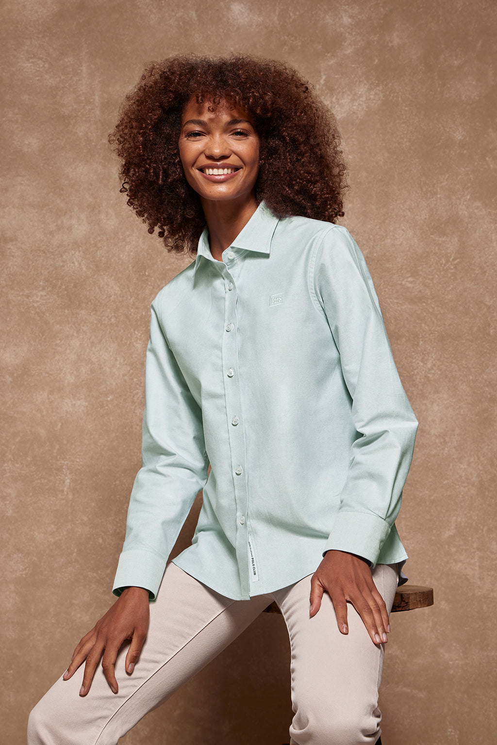 Camisa oxford verde online
