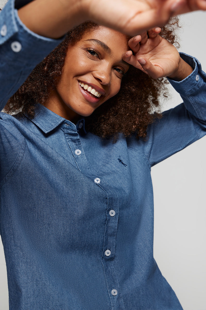 Bordado Camisas De Jean Por Mayor Camisa Denim Manga Larga Hombre