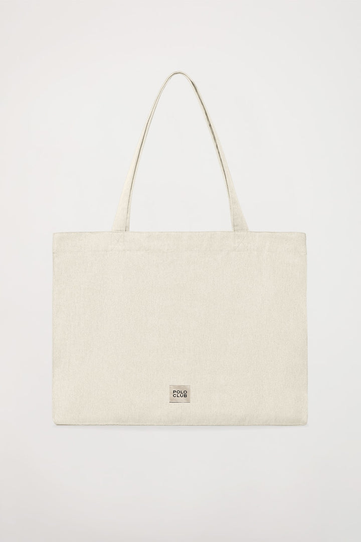 Tote bag ecru com print Polo Club