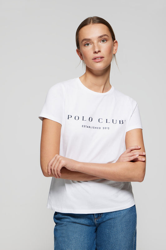 T-shirt branca com print icónico Polo Club