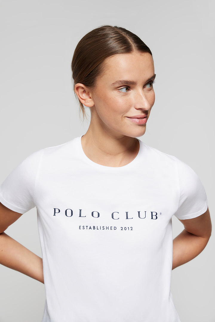 T-shirt branca com print icónico Polo Club