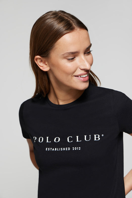 Black T-shirt with Polo Club iconic print