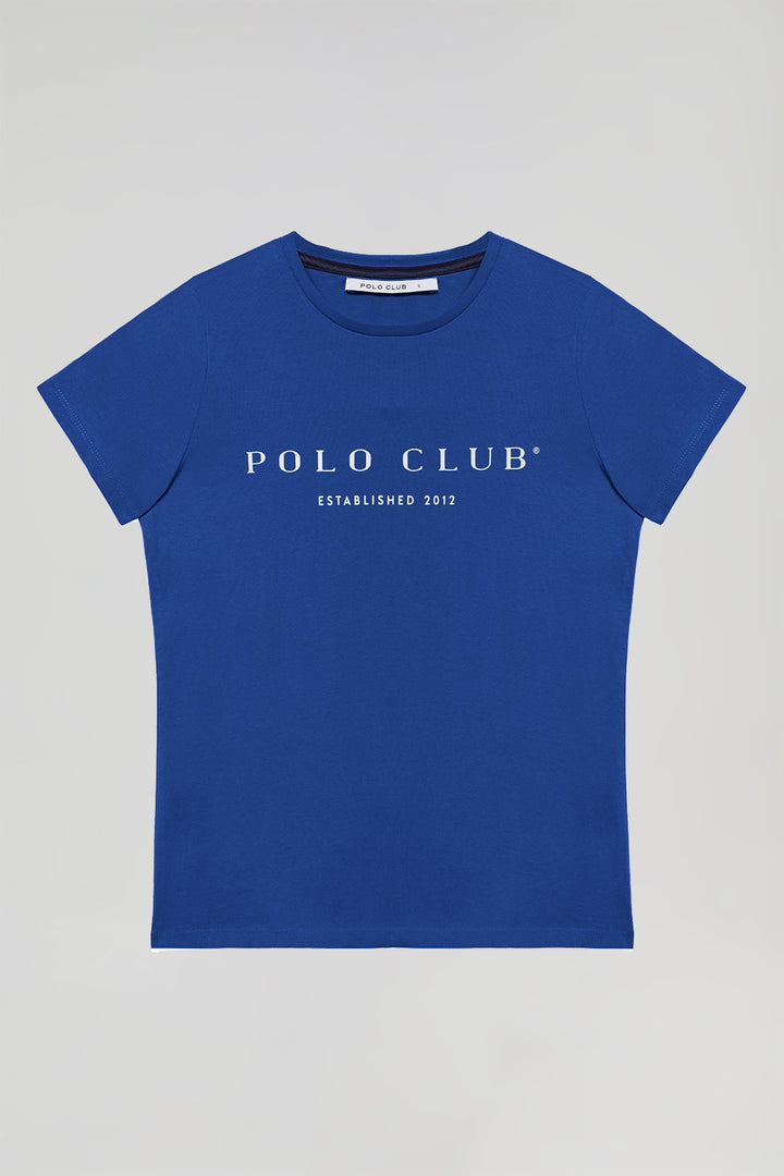 Royal-blue T-shirt with Polo Club iconic print