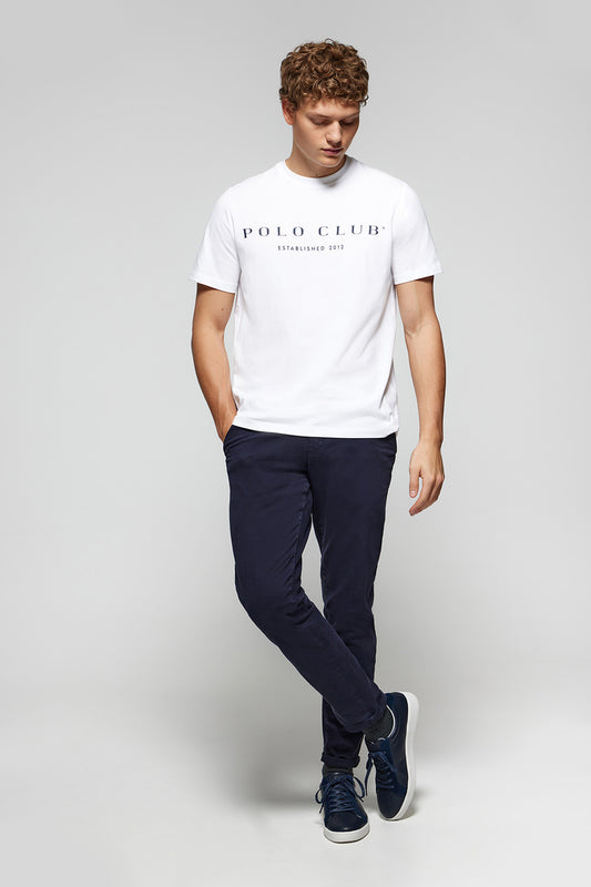 T-shirt básica branca com print icónico Polo Club