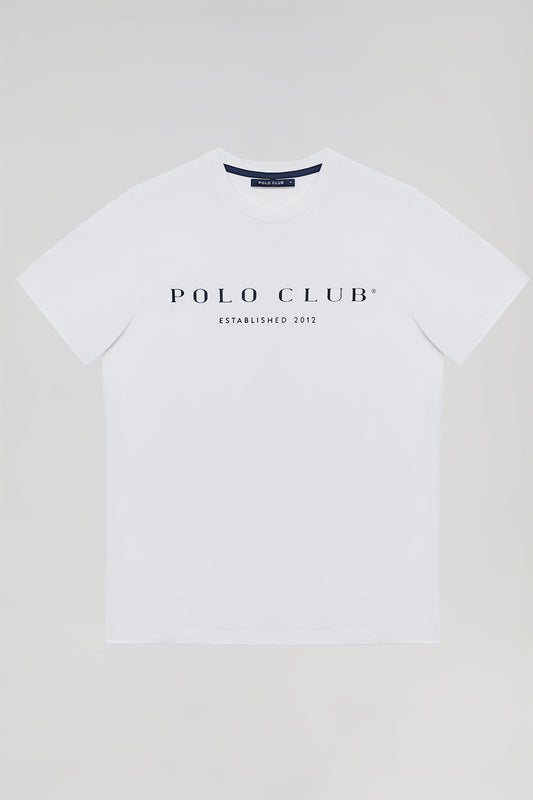 Camiseta básica blanca con print icónico Polo Club