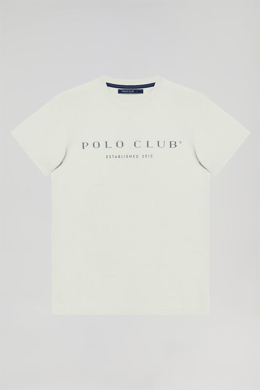 T-shirt básica verde pálido com print icónico Polo Club