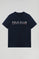 Navy-blue basic T-shirt with chest iconic print