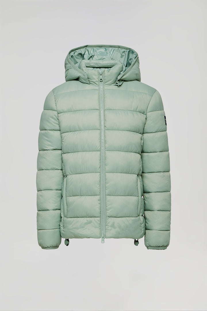 Chaqueta Coop ultralight de niño verde jade con detalles Polo Club