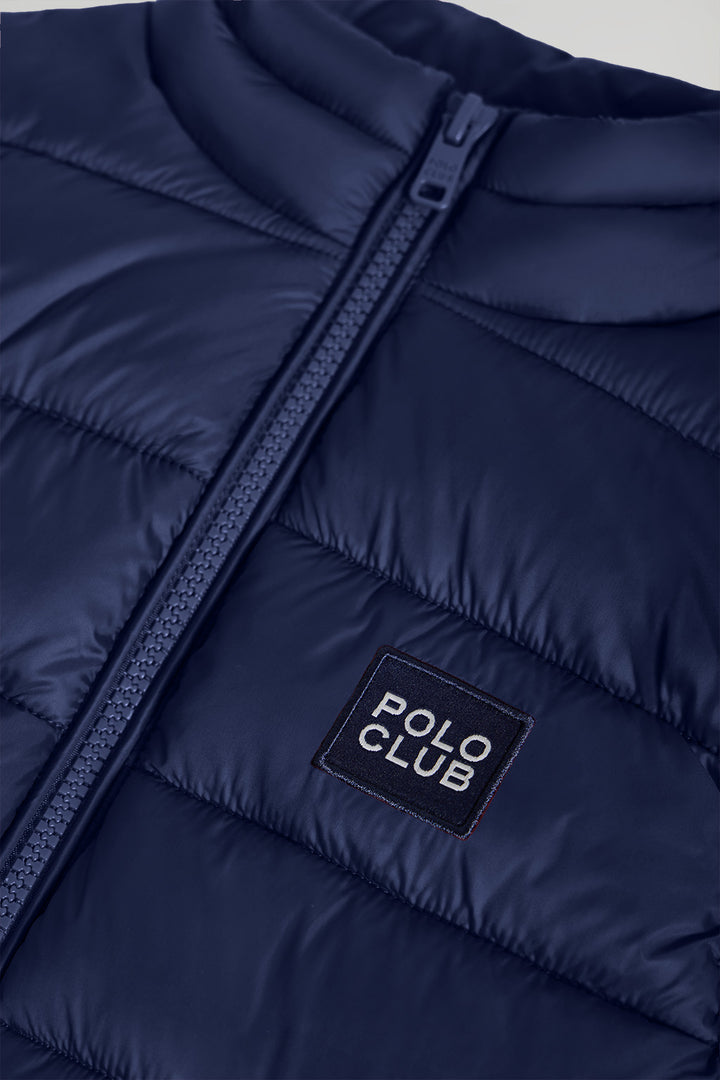 Navy-blue ultralight Charlie vest with Polo Club details for kids