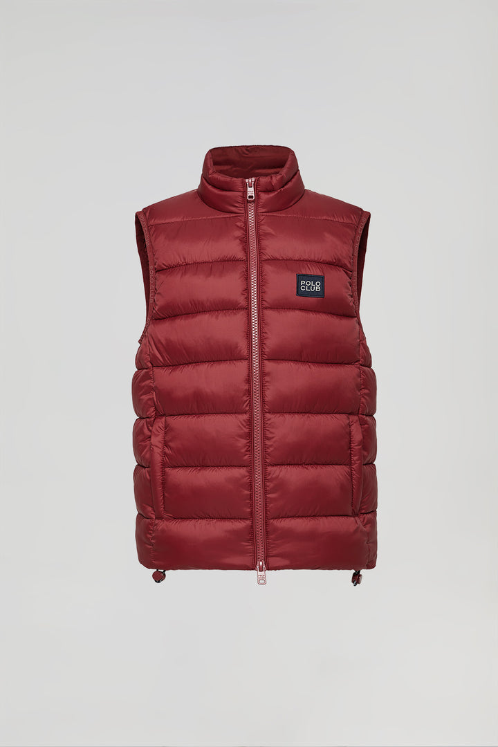 Burgundy ultralight Charlie vest with Polo Club details for kids