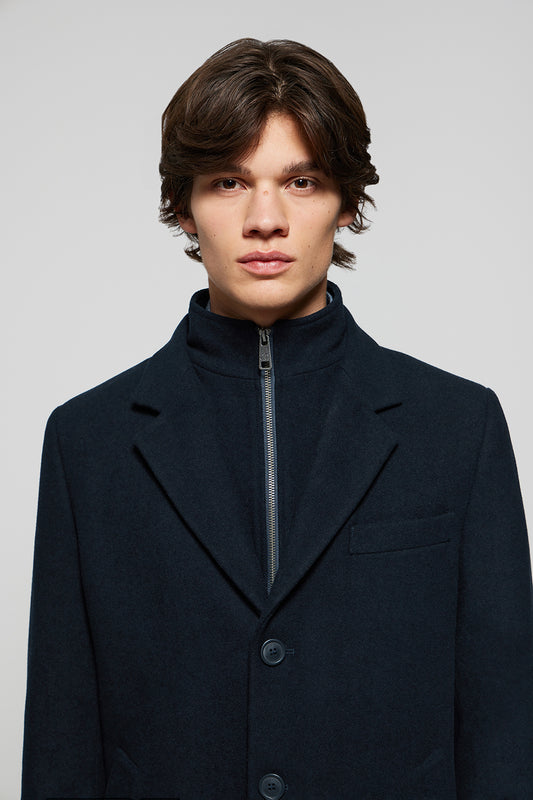 Navy-blue Calvin coat with Polo Club embroidered detail