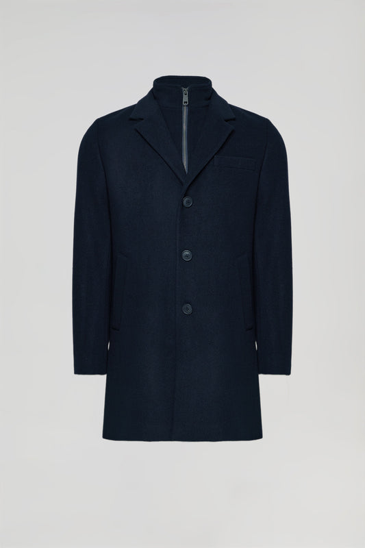 Navy-blue Calvin coat with Polo Club embroidered detail