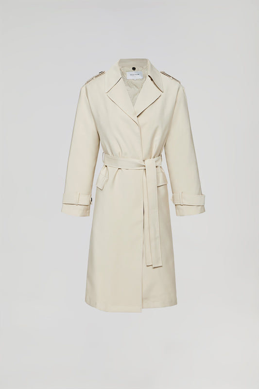 Beige Celia trench coat with Polo Club details