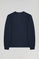 Navy-blue round-neck basic sweatshirt with Rigby Go logo