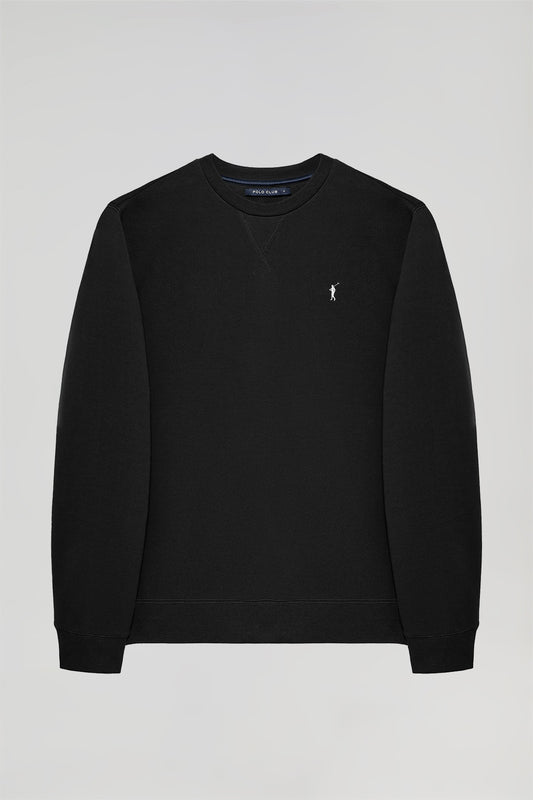 Sweatshirt básica preta com decote redondo e logótipo Rigby Go