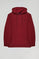 Maroon hoodie with pockets and Rigby Go logo