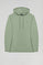 Sweatshirt com capuz e bolsos verde jade com logótipo Rigby Go